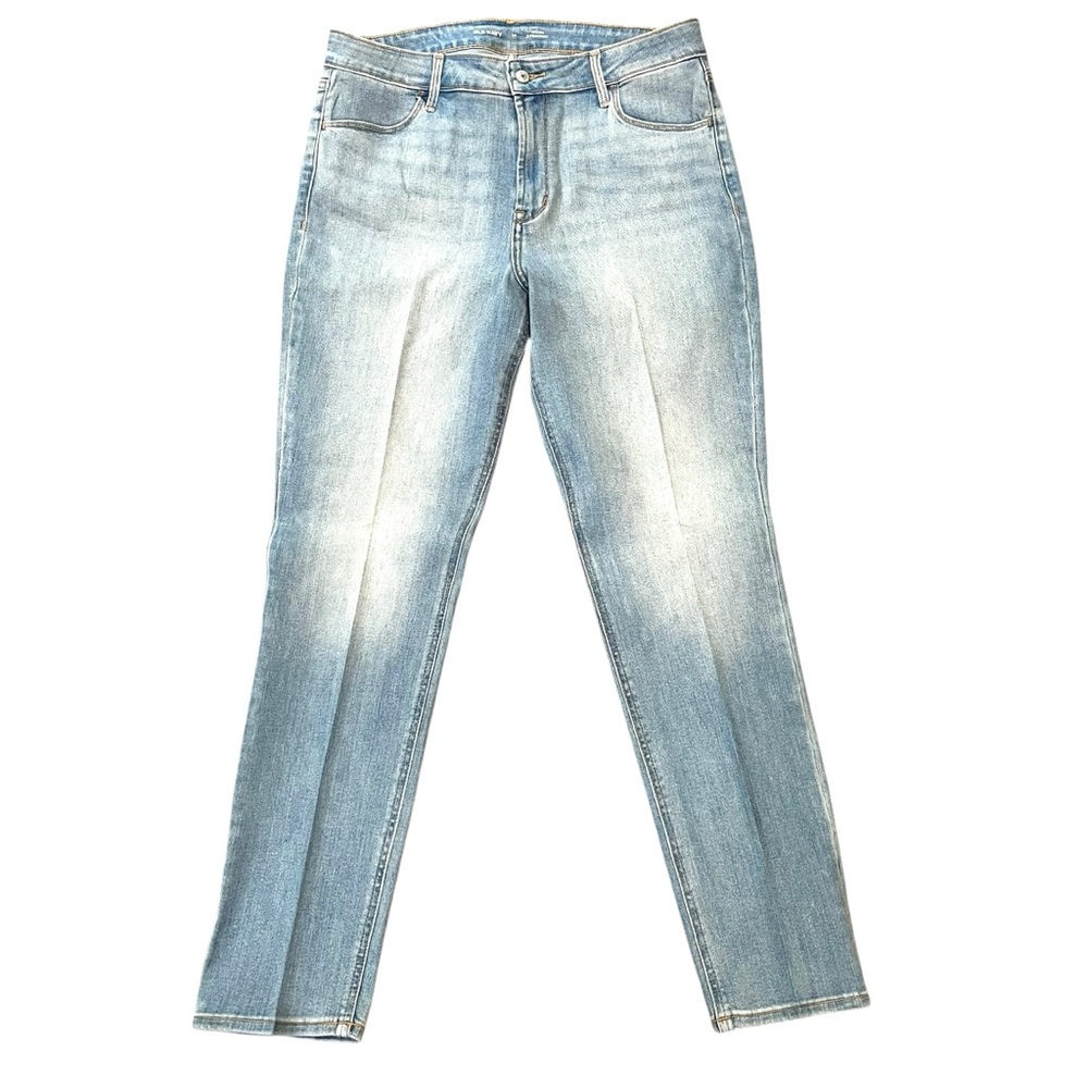 Old Navy Women's 14 High Rise Straight Jeans Light Wash 32x28 Creased Trouser